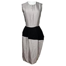 Robe en soie argentée Yves Saint Laurent