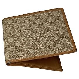 Céline Portefeuille en cuir beige vintage Celine Triomphe