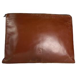 Clutch in pelle marrone Loewe Puzzle