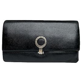 Bulgari Bvlgari Serpenti schwarze Lederbörse
