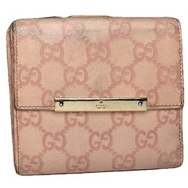 Portafoglio in pelle rosa Gucci GG Blooms