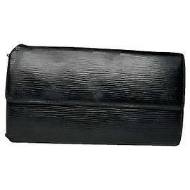 Louis Vuitton Louise schwarze Lederbörse