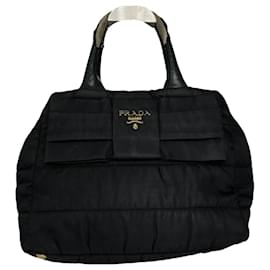 Borsa a mano in poliestere nero Prada Diagramme