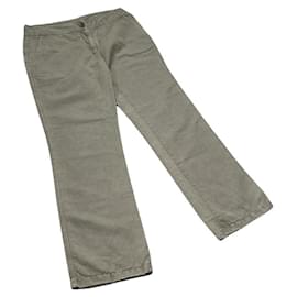 Pantaloni in lino beige Prada