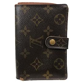 Carteira de couro marrom Louis Vuitton Juliette