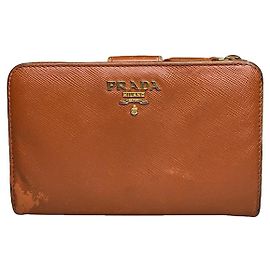 Prada Orange Leather Wallet