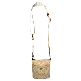 Borsa a mano in poliestere gialla Sufflette Signature di Coach