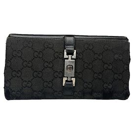 Cartera de cuero negro Gucci Horsebit 1955