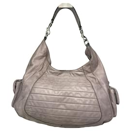 Borsa a mano in pelle grigia Escada