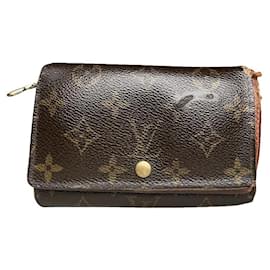 Billetera de cuero marrón Louis Vuitton Marie