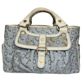 Borsa a mano in cotone blu Celine Boogie - Céline