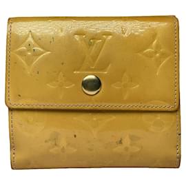 Portafoglio in pelle gialla Louis Vuitton Metis