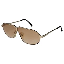 Lunettes de soleil en métal marron Yves Saint Laurent