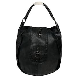 Sac à main en cuir noir Balenciaga City