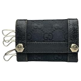 Borsa in pelle nera Gucci GG Blooms