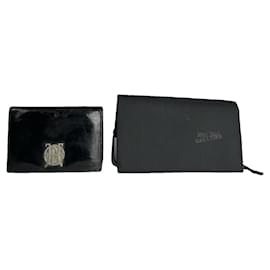Borsa in pelle verniciata nera Jean Paul Gaultier