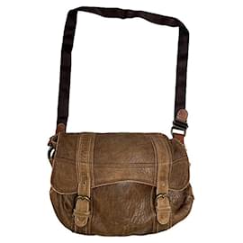Borsa in pelle marrone Marni Tuk