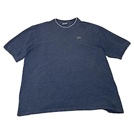 Camiseta de algodón azul Lacoste