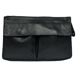 Schwarze Leder-Clutch von Gianni Versace