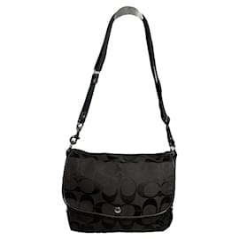 Coach Signature Sufflette braune Baumwollhandtasche