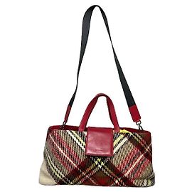 Borsa a mano in lana rossa Burberry