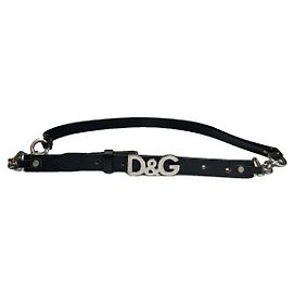 Cintura in pelle nera D&G