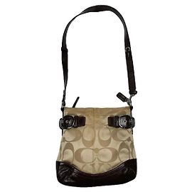 Coach Signature Sufflette Beiger Lederhandtasche