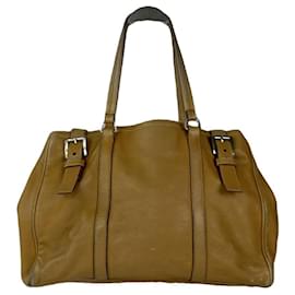 Prada Bibliothèque braune Lederhandtasche