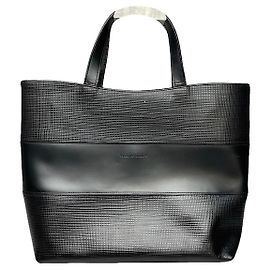 Autre Marque Sac à main en cuir noir non signé