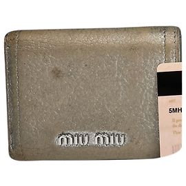 Borsa in pelle argentata Miu Miu
