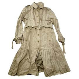 Manteau trench en coton beige Moschino Cheap And Chic