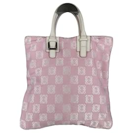 Borsa a mano in cotone rosa Loewe Cubi