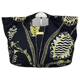 Borsa a mano in cotone nero Emilio Pucci