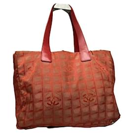 Borsa a mano in poliestere rosso Chanel Cambon