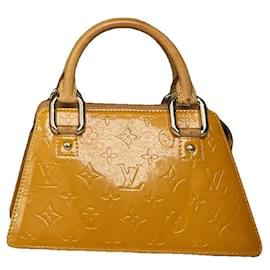 Borsa a mano in pelle verniciata gialla Forsyth di Louis Vuitton