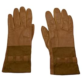 Dior braune Lederhandschuh