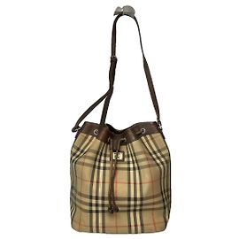Bolsa de mão em couro bege Burberry Lola Bucket