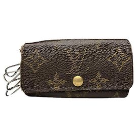 Porte-monnaie en cuir marron Louis Vuitton Lockme