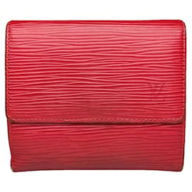 Carteira de couro vermelho Louis Vuitton Capucines