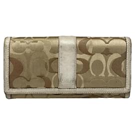 Portafoglio in pelle beige Coach Parker