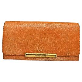 Miu Miu Orange Leather Wallet