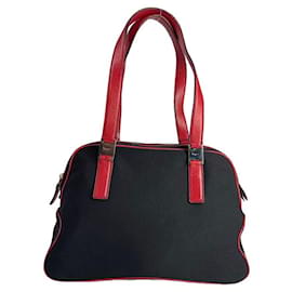 Borsa a mano in poliestere nero Salvatore Ferragamo