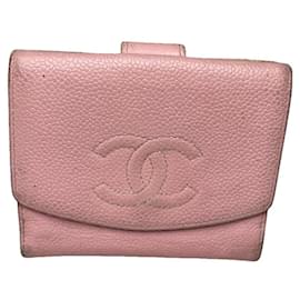Portafoglio in pelle rosa Chanel Cambon