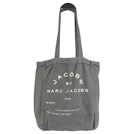 Grauer Baumwoll-Handtasche The Tag Tote von Marc Jacobs