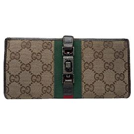 Gucci Jackie Vintage Beiger Leder Geldbeutel