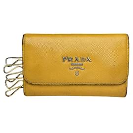 Borsa in pelle gialla Prada