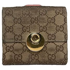 Billetera de algodón beige Gucci Horsebit 1955