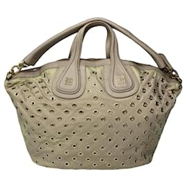 Borsa a mano in pelle beige Givenchy Nightingale