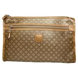 Celine Triomphe Vintage Braune Leder Clutch Tasche - Céline