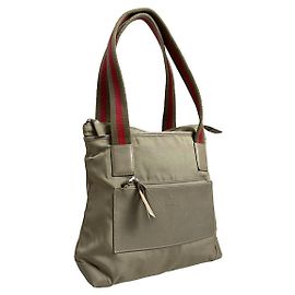 Borsa a mano in poliestere beige Gucci Sylvie 1969